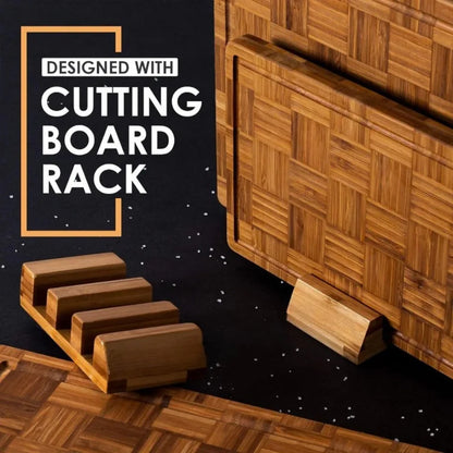 Bamboo Cutting Boards Set - 3pc Butcher Block with Juice Groove