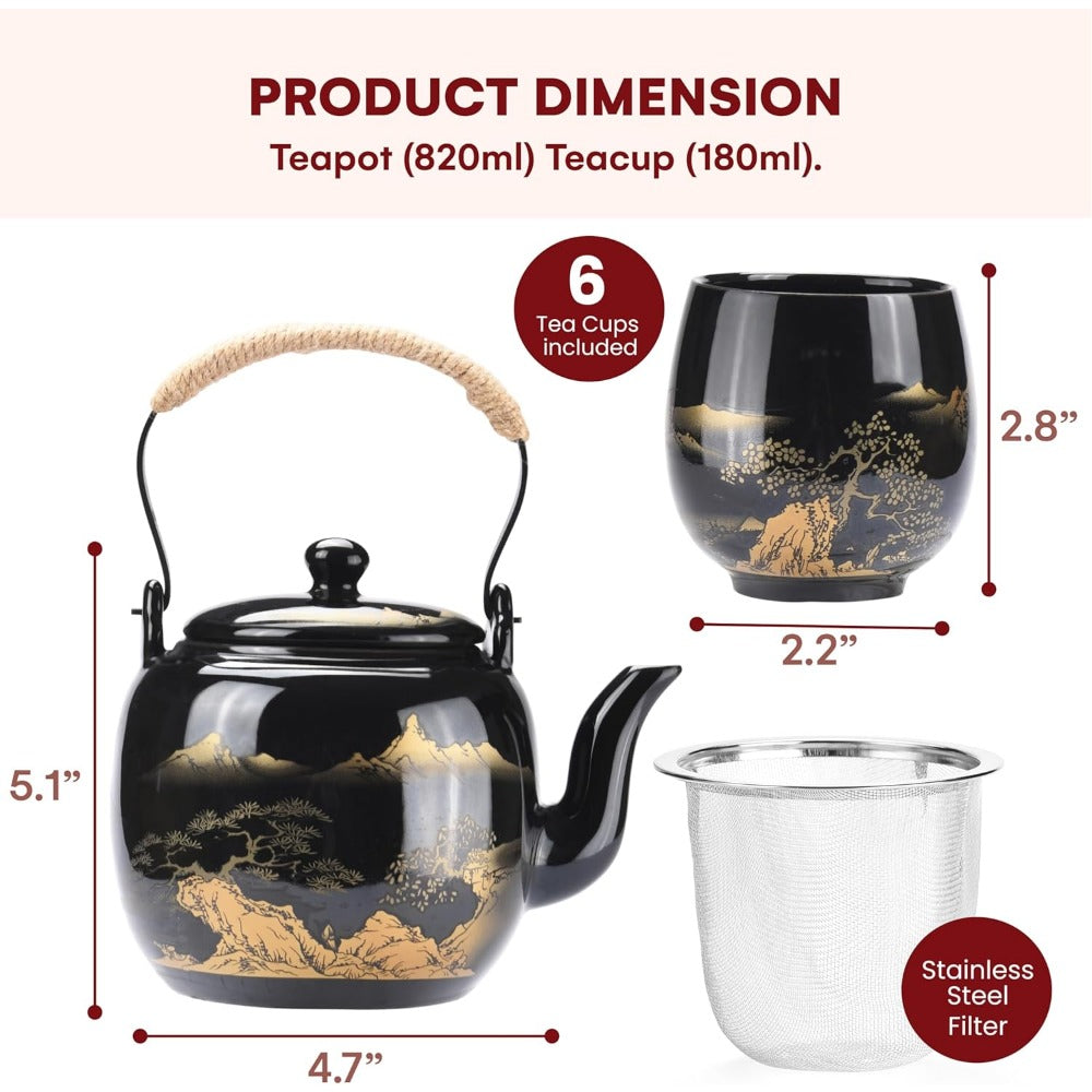 Japanese Porcelain Tea Set: Elegant Teapots & Cups Collection