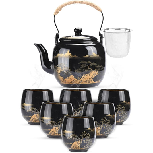Japanese Porcelain Tea Set: Elegant Teapots & Cups Collection