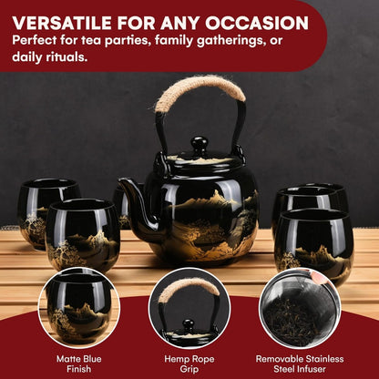 Japanese Porcelain Tea Set: Elegant Teapots & Cups Collection