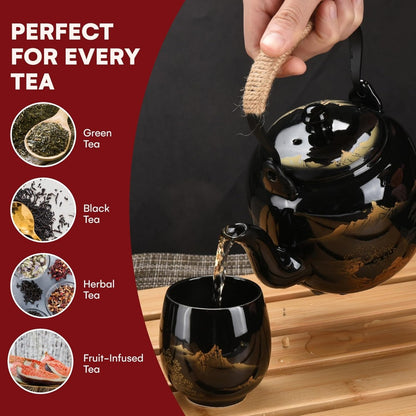 Japanese Porcelain Tea Set: Elegant Teapots & Cups Collection